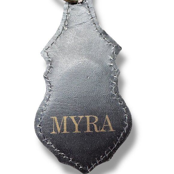 Myra Bag Leather and Hair-On Hide Hand-tooled "Glory Days" Key Chain - NEW - Picture 5 of 5